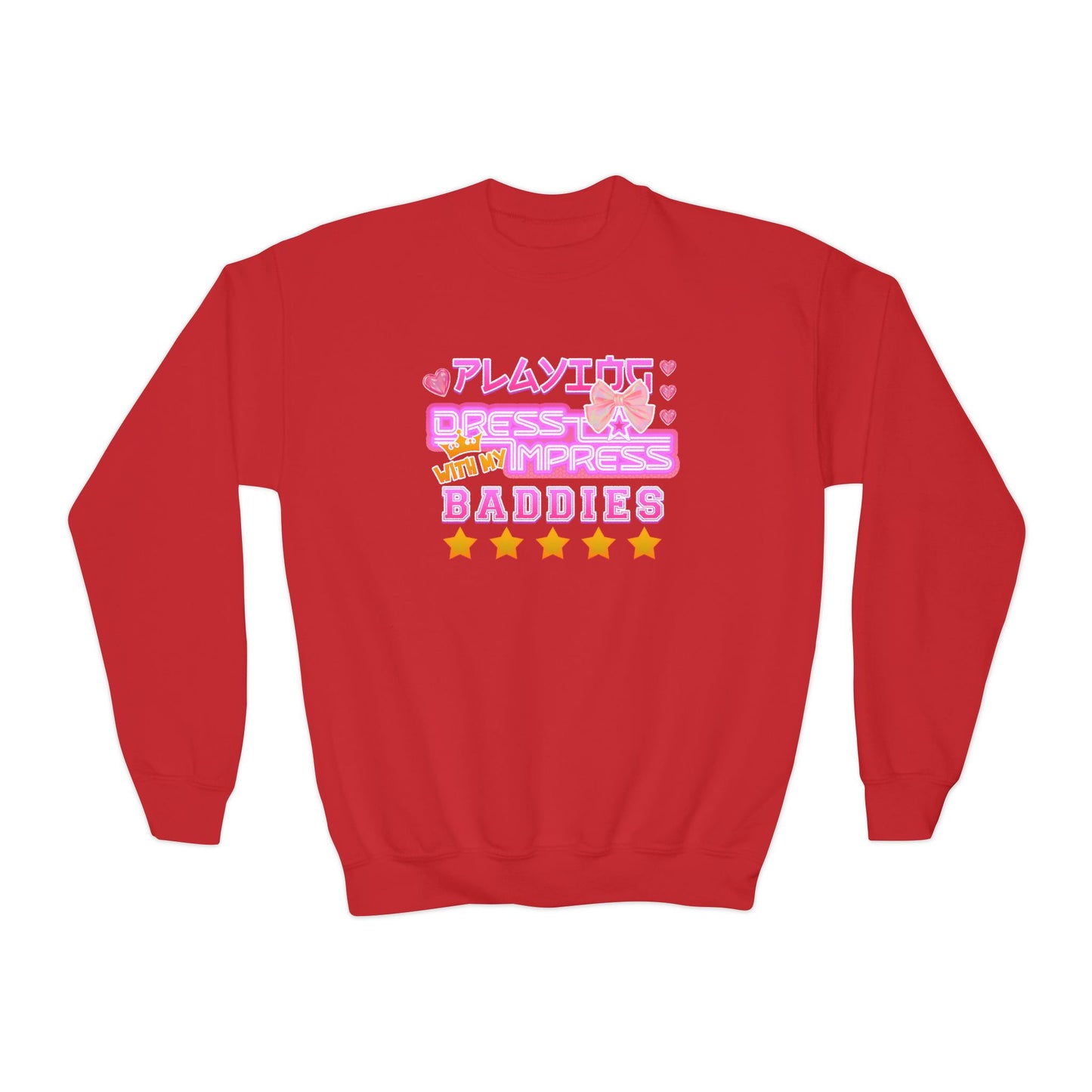Playing Dress To Impress With My Baddies Youth Sweatshirt