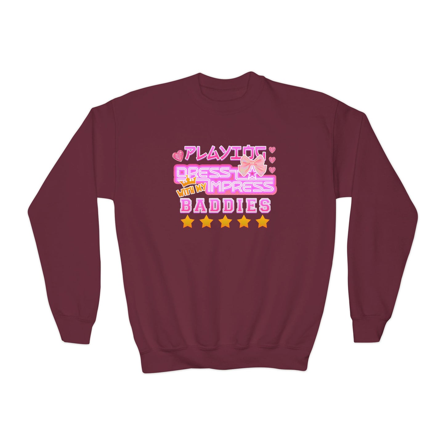 Playing Dress To Impress With My Baddies Youth Sweatshirt