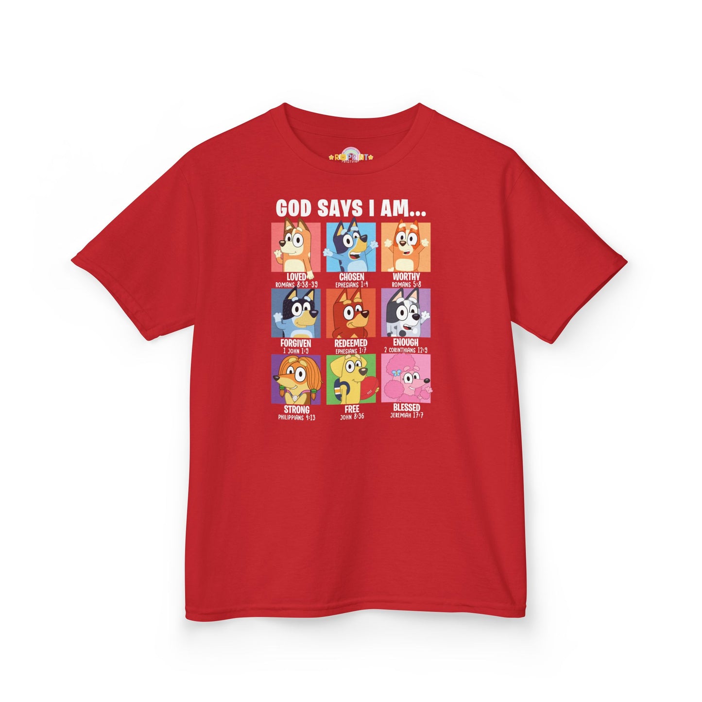 God Says I Am, Bluey - Youth T-Shirt