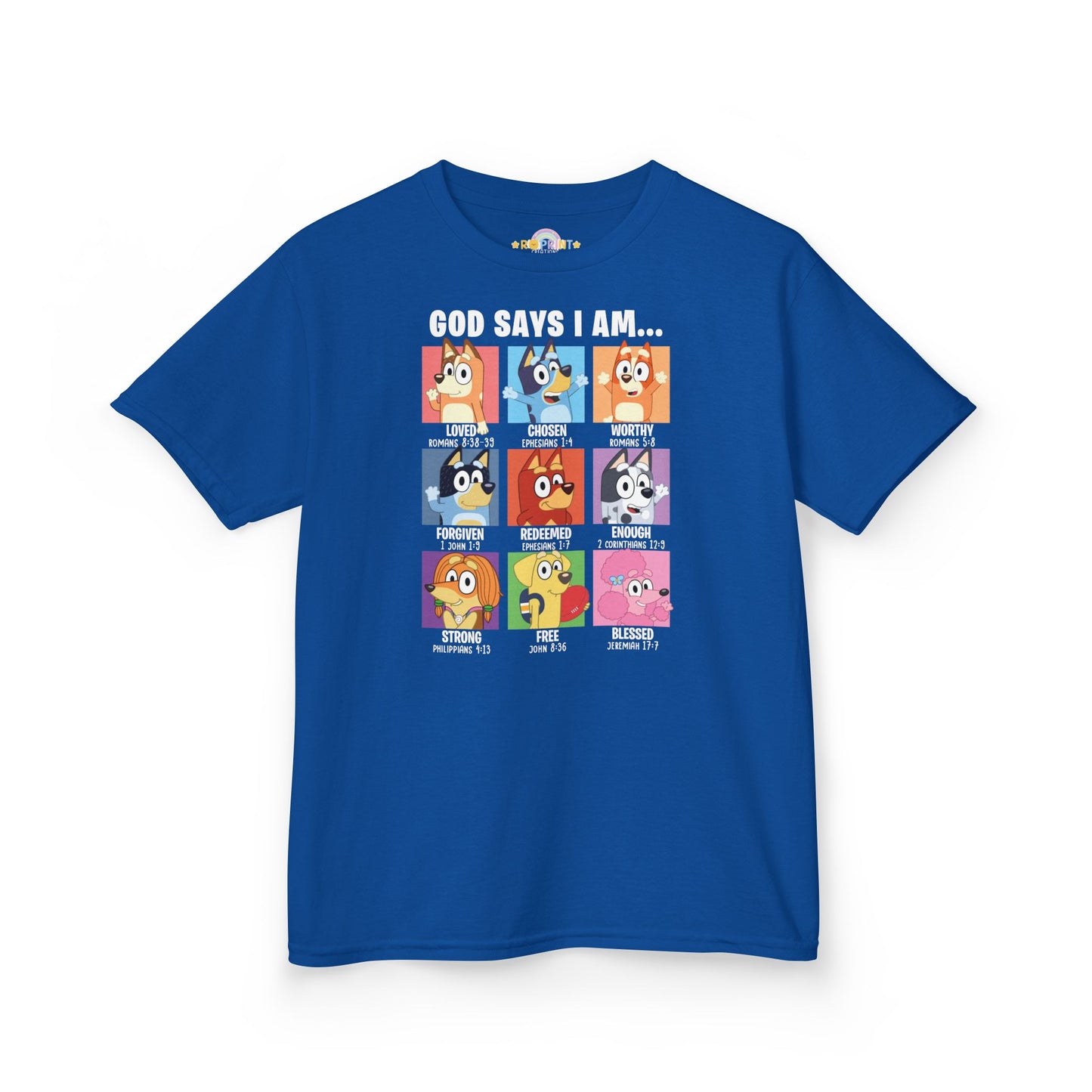 God Says I Am, Bluey - Youth T-Shirt