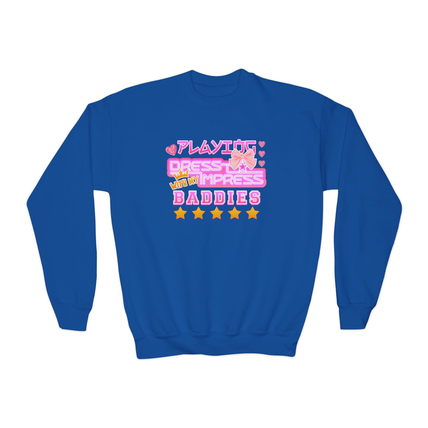 Playing Dress To Impress With My Baddies Youth Sweatshirt