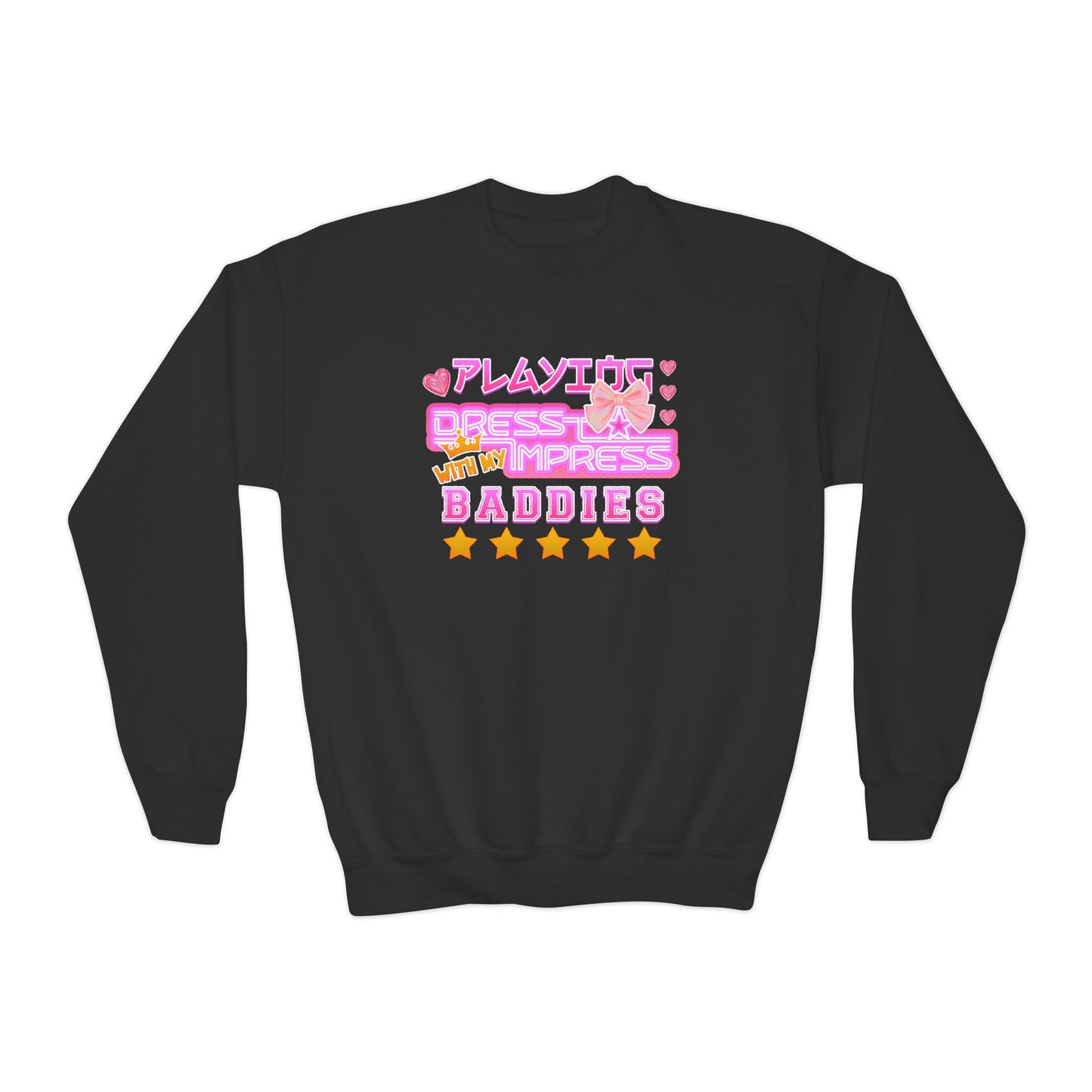 Playing Dress To Impress With My Baddies Youth Sweatshirt