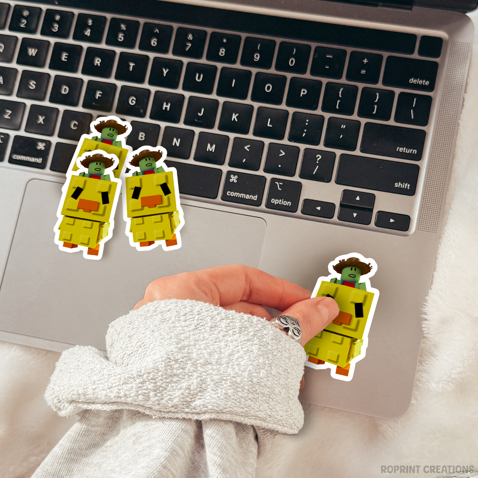 Brighten up your belongings with this adorable Grow A Garden Chicken Zombie sticker! Perfect for decorating notebooks, laptops, and party favors — the best gift for Roblox Grow A Garden fans.