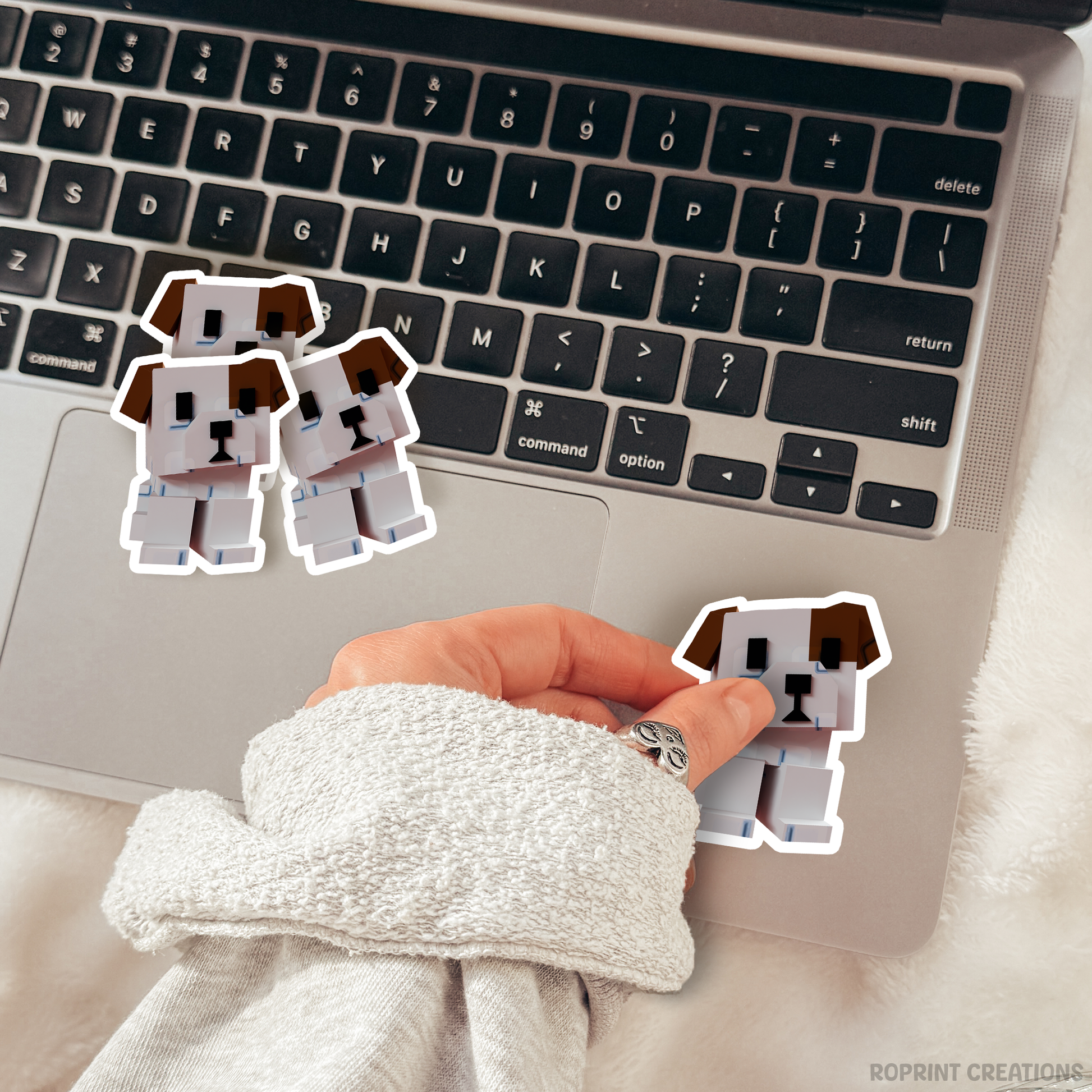 Brighten up your belongings with this adorable Grow A Garden Dog sticker! Perfect for decorating notebooks, laptops, and party favors — the best gift for Roblox Grow A Garden fans.