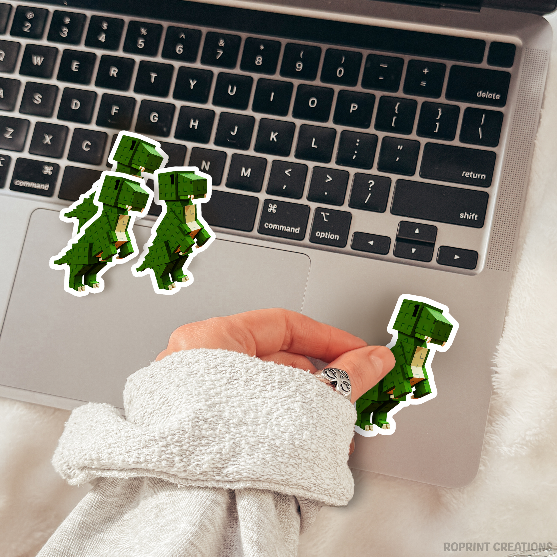 Brighten up your belongings with this adorable Grow A Garden T-Rex sticker! Perfect for decorating notebooks, laptops, and party favors — the best gift for Roblox Grow A Garden fans.