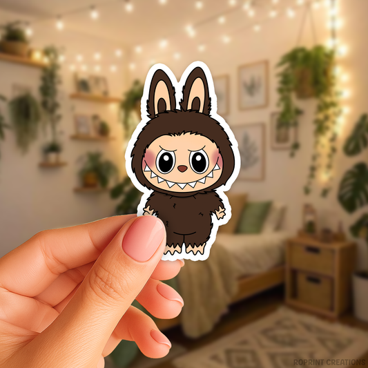 Add a fun touch to your items with this adorable Labubu Brown Sticker! Perfect for decorating notebooks and laptops — the best gift for Labubu fans.