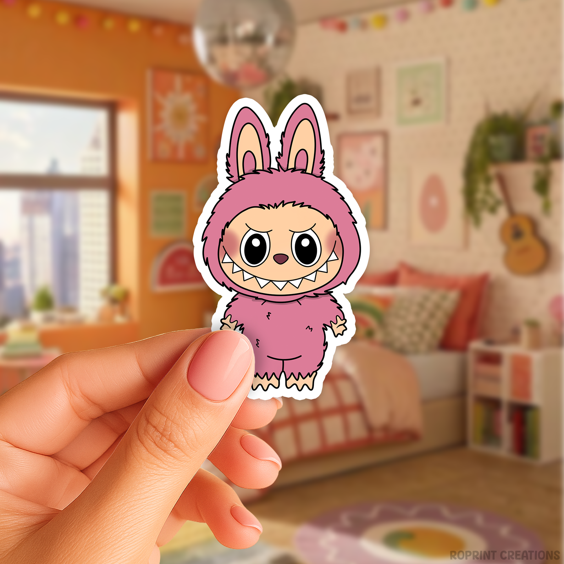 Add a fun touch to your items with this adorable Labubu Lychee Berry Sticker! Perfect for decorating notebooks and laptops — the best gift for Labubu fans.