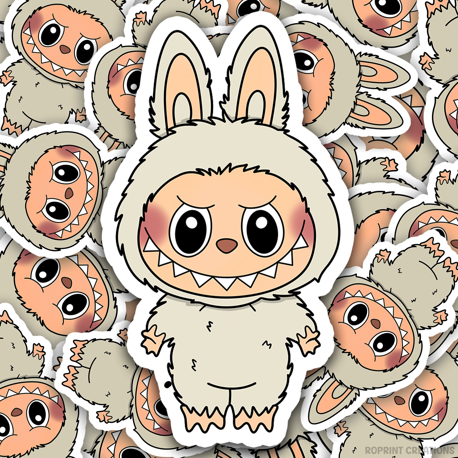Add a fun touch to your items with this adorable Labubu Soymilk Sticker! Perfect for decorating notebooks and laptops — the best gift for Labubu fans.