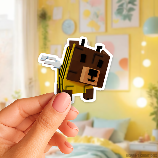 Brighten up your belongings with this adorable Grow A Garden Bear Bee sticker! Perfect for decorating notebooks, laptops, and party favors — the best gift for Roblox Grow A Garden fans.
