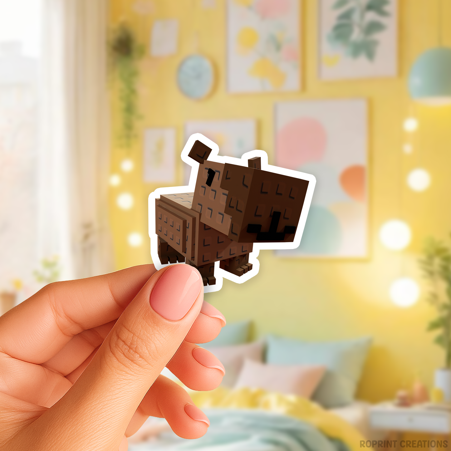 Brighten up your belongings with this adorable Grow A Garden Capybara sticker! Perfect for decorating notebooks, laptops, and party favors — the best gift for Roblox Grow A Garden fans.