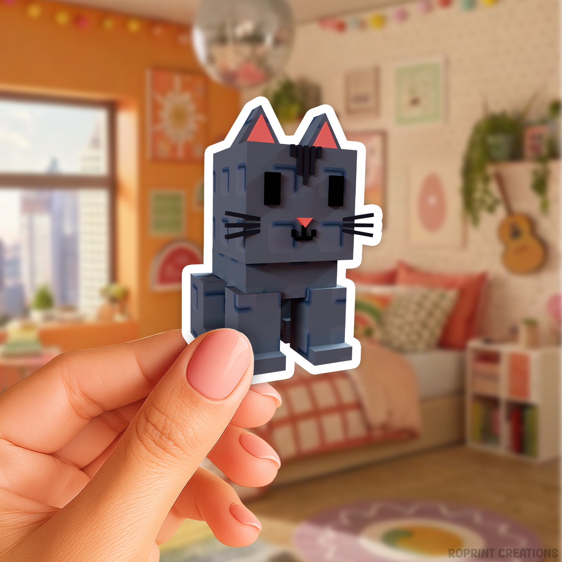Brighten up your belongings with this adorable Grow A Garden Cat sticker! Perfect for decorating notebooks, laptops, and party favors — the best gift for Roblox Grow A Garden fans.