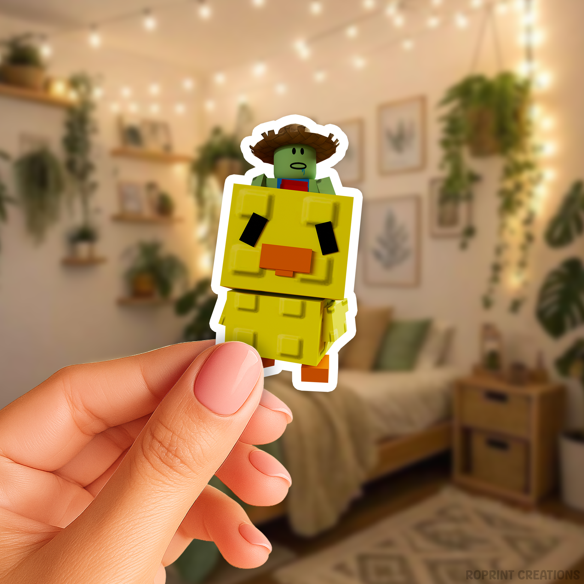 Brighten up your belongings with this adorable Grow A Garden Chicken Zombie sticker! Perfect for decorating notebooks, laptops, and party favors — the best gift for Roblox Grow A Garden fans.