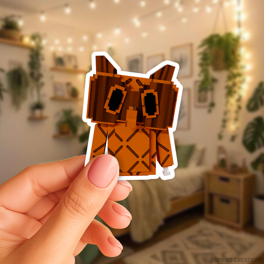 Brighten up your belongings with this adorable Grow A Garden Cooked Owl sticker! Perfect for decorating notebooks, laptops, and party favors — the best gift for Roblox Grow A Garden fans.