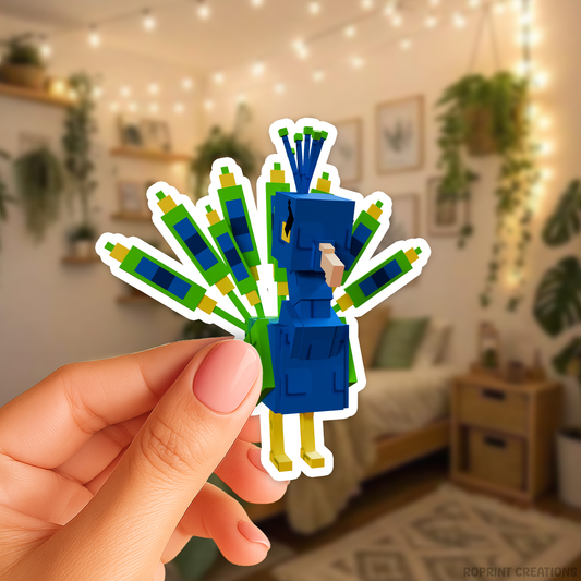 Brighten up your belongings with this adorable Grow A Garden Peacock sticker! Perfect for decorating notebooks, laptops, and party favors — the best gift for Roblox Grow A Garden fans.