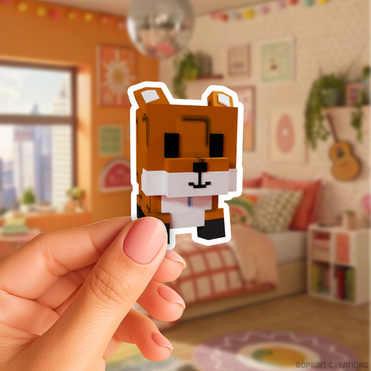 Brighten up your belongings with this adorable Grow A Garden Red Fox sticker! Perfect for decorating notebooks, laptops, and party favors — the best gift for Roblox Grow A Garden fans.