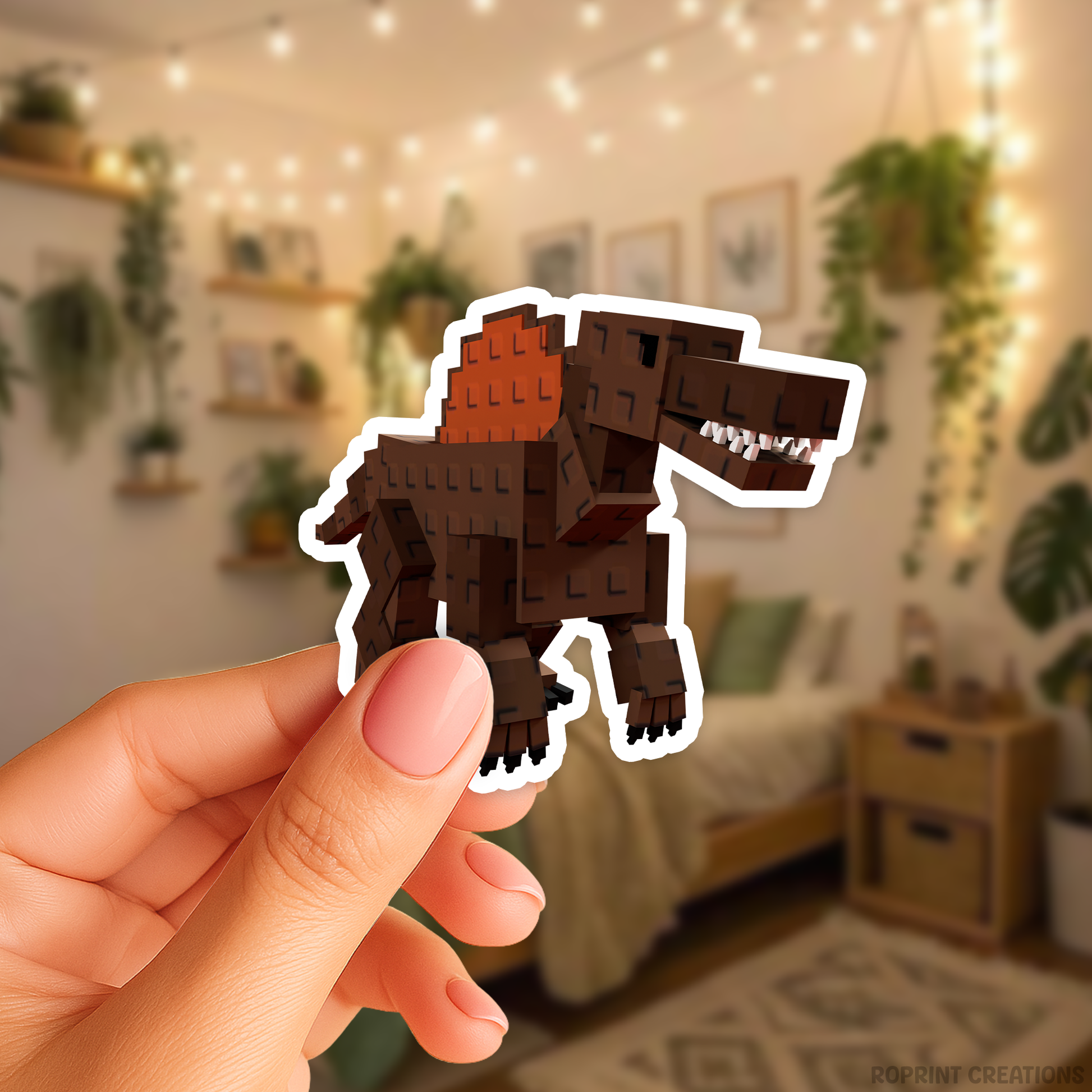 Brighten up your belongings with this adorable Grow A Garden Spinosaurus sticker! Perfect for decorating notebooks, laptops, and party favors — the best gift for Roblox Grow A Garden fans.
