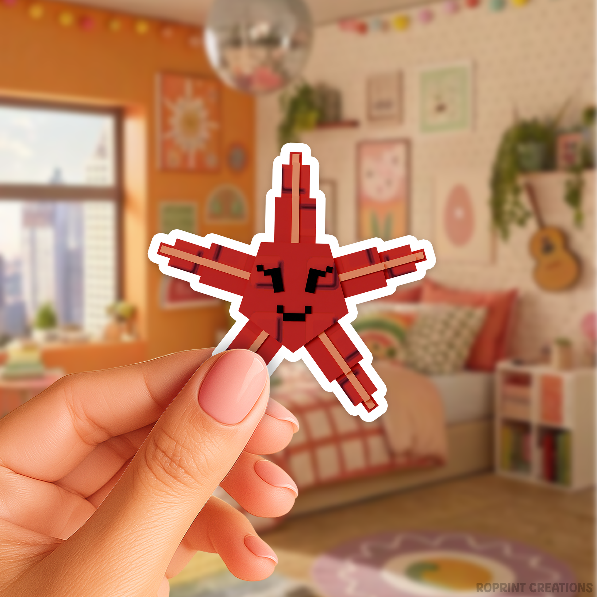 Brighten up your belongings with this adorable Grow A Garden Starfish sticker! Perfect for decorating notebooks, laptops, and party favors — the best gift for Roblox Grow A Garden fans.
