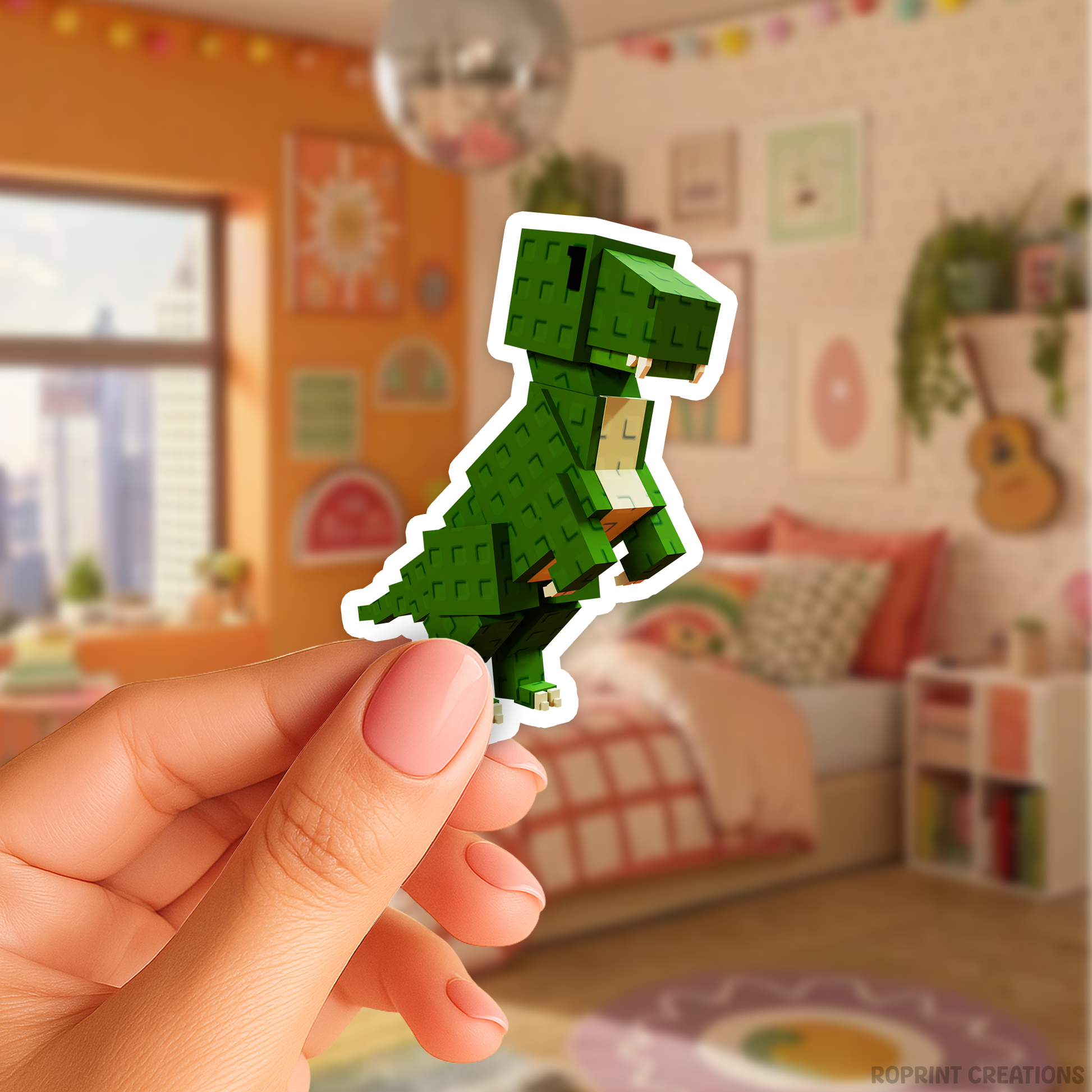 Brighten up your belongings with this adorable Grow A Garden T-Rex sticker! Perfect for decorating notebooks, laptops, and party favors — the best gift for Roblox Grow A Garden fans.