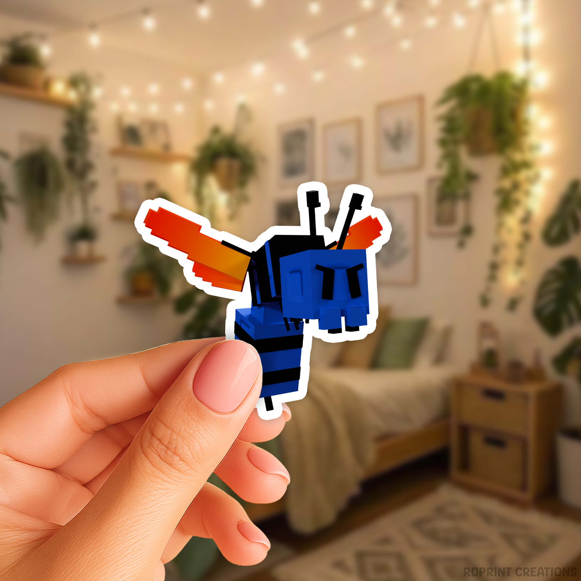 Brighten up your belongings with this adorable Grow A Garden Tarantula Hawk sticker! Perfect for decorating notebooks, laptops, and party favors — the best gift for Roblox Grow A Garden fans.