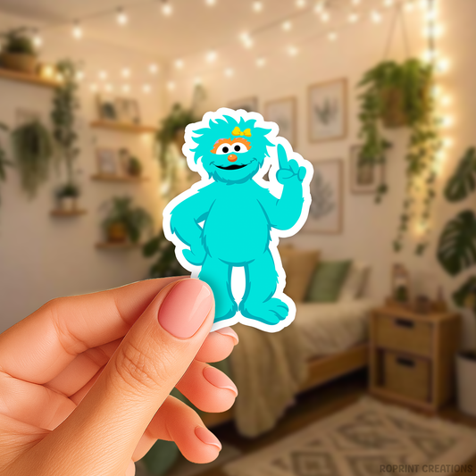 Add some fun with this Rosita sticker! Perfect for party favors, crafts, or decorating notebooks, laptops, and more — the best gift for Sesame Street fans.