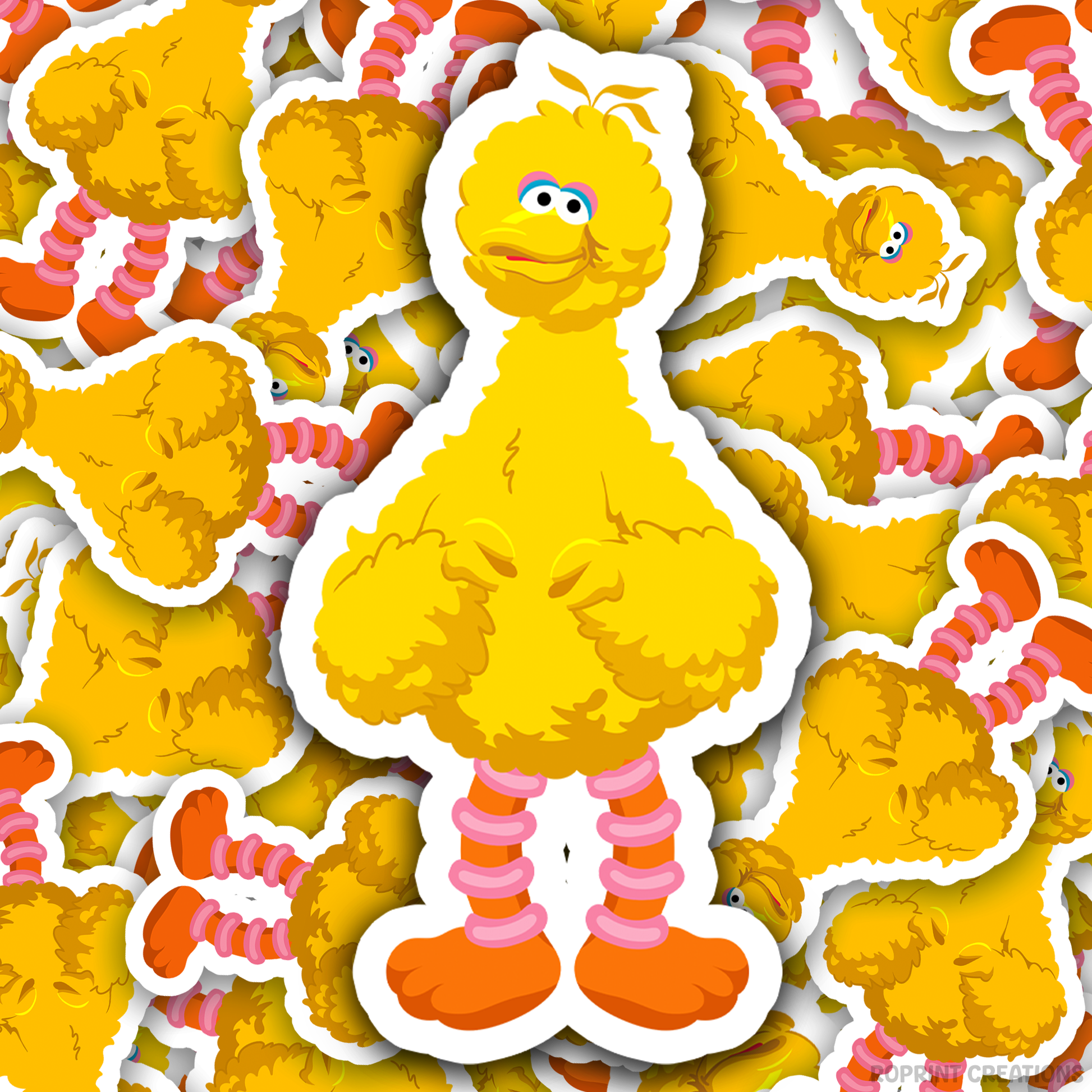 Add some fun with this Big Bird sticker! Perfect for party favors, crafts, or decorating notebooks, laptops, and more — the best gift for Sesame Street fans.