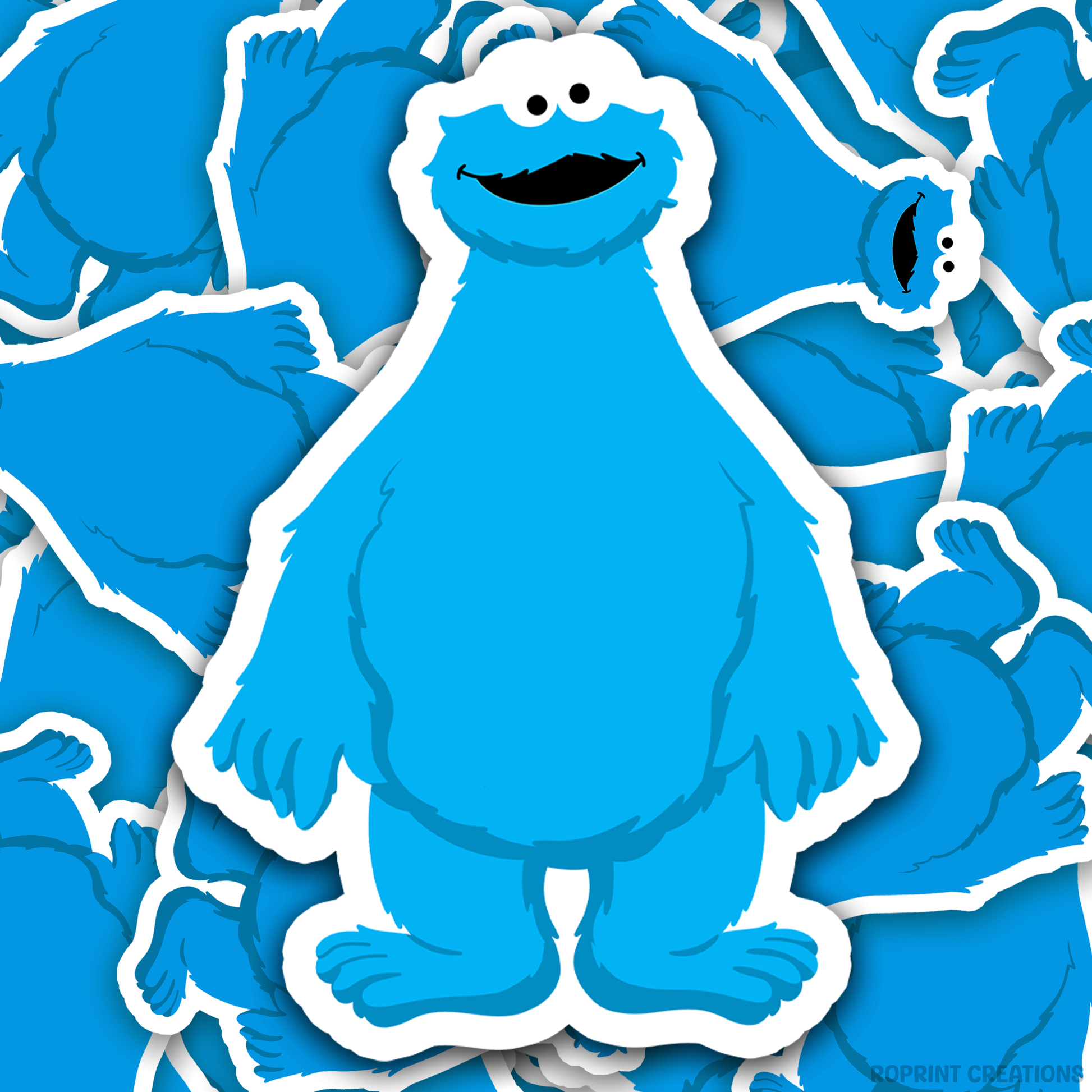 Add some fun with this Cookie Monster sticker! Perfect for party favors, crafts, or decorating notebooks, laptops, and more — the best gift for Sesame Street fans.