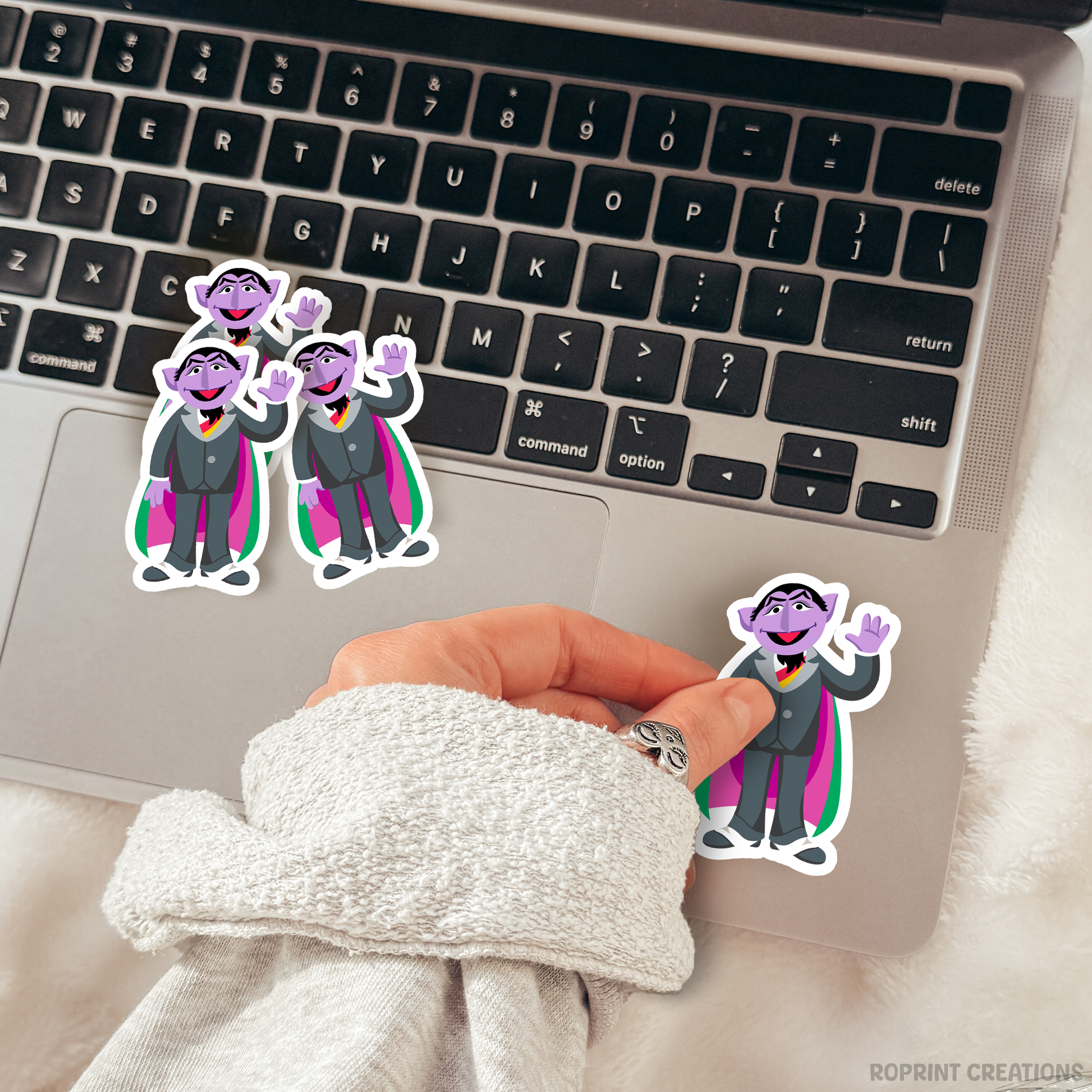 Make counting fun with this playful Count Von Count sticker! Perfect for party favors, crafts, or decorating notebooks, Laptops, and more — the best gift for Sesame Street fans.