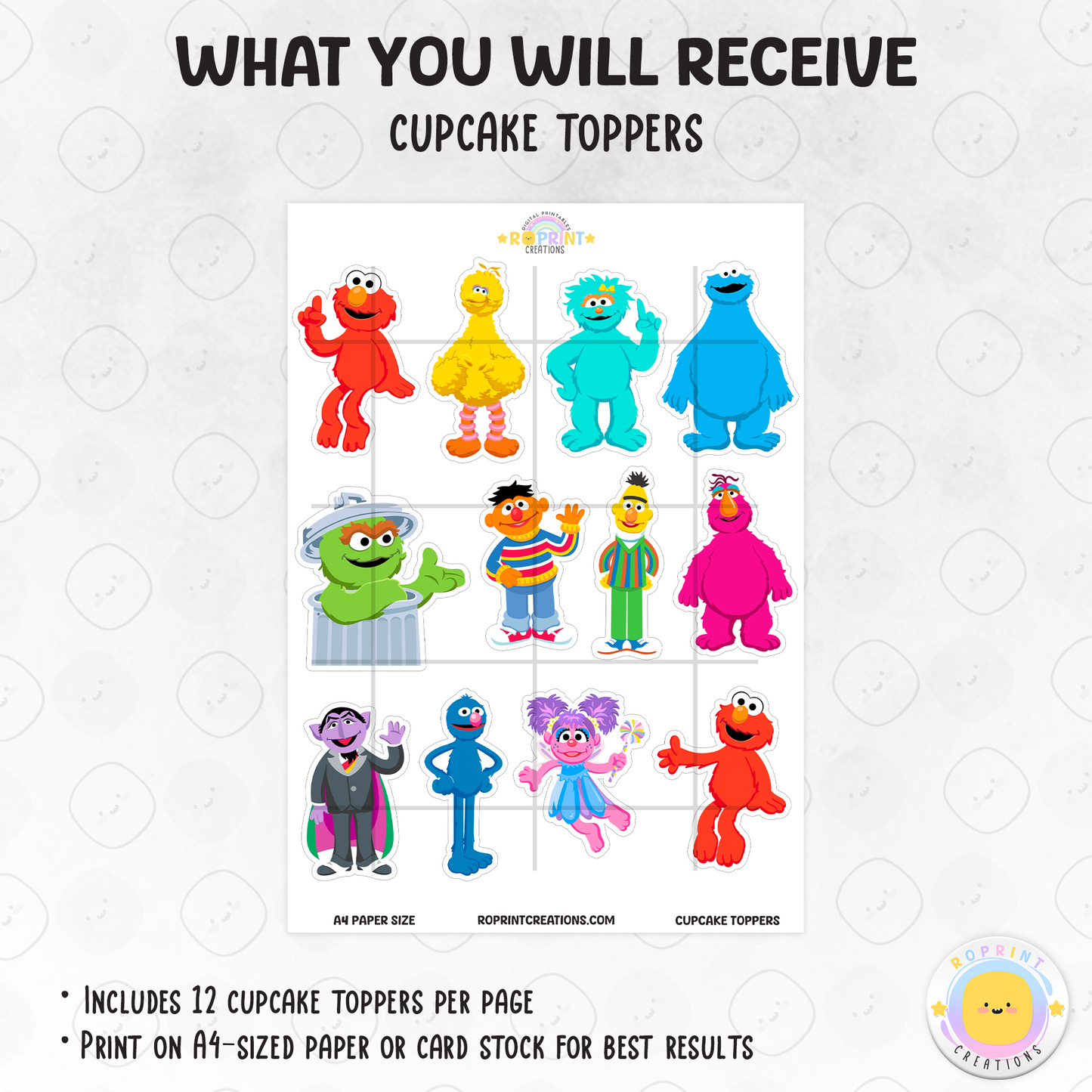 Bring Sesame Street fun to your party with these adorable Elmo cupcake toppers! Just download, print, and decorate for a sweet celebration.