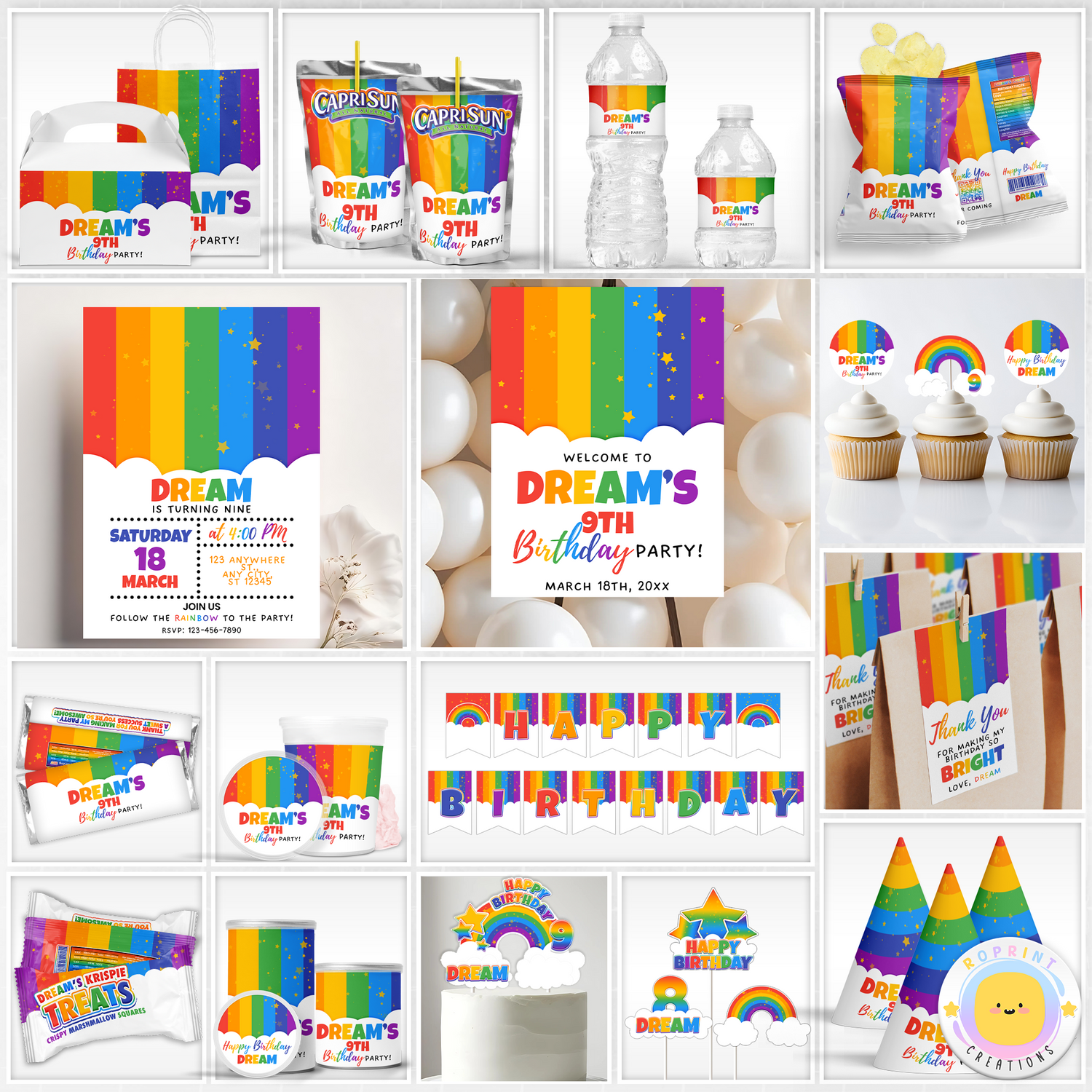 Rainbow Birthday Party Collection