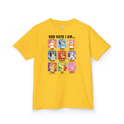 God Says I Am, Bluey - Youth T-Shirt