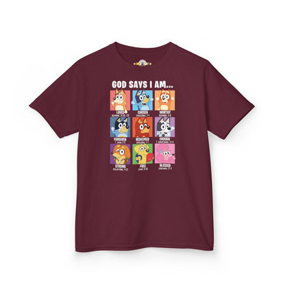 God Says I Am, Bluey - Youth T-Shirt