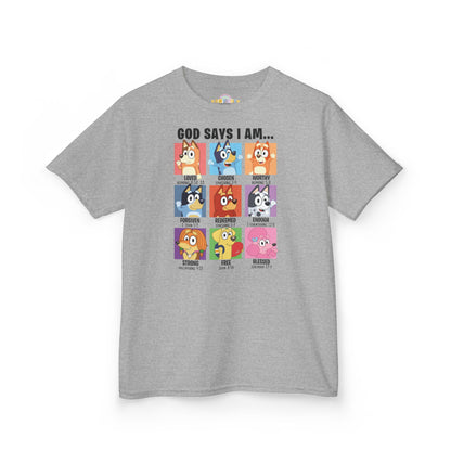 God Says I Am, Bluey - Youth T-Shirt