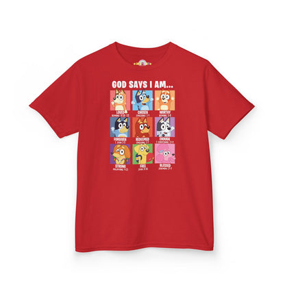 God Says I Am, Bluey - Youth T-Shirt
