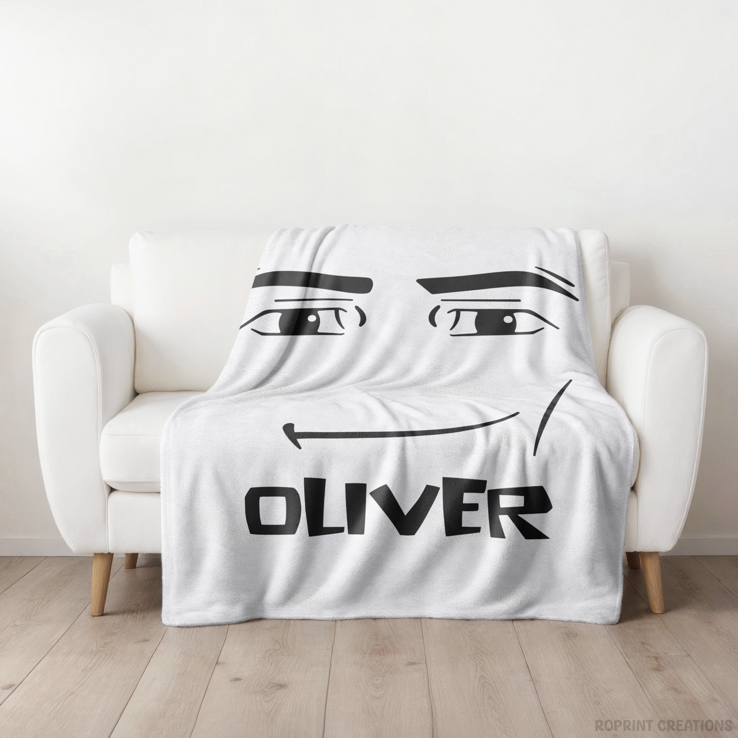 Roblox Man Face Meme Personalized Blanket, Custom Name Roblox Blanket