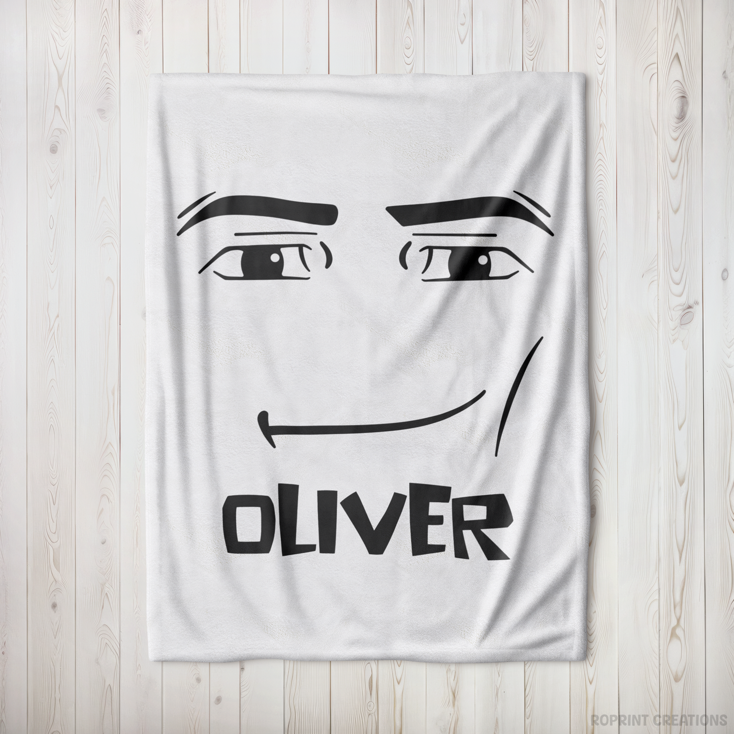 Roblox Man Face Meme Personalized Blanket, Custom Name Roblox Blanket