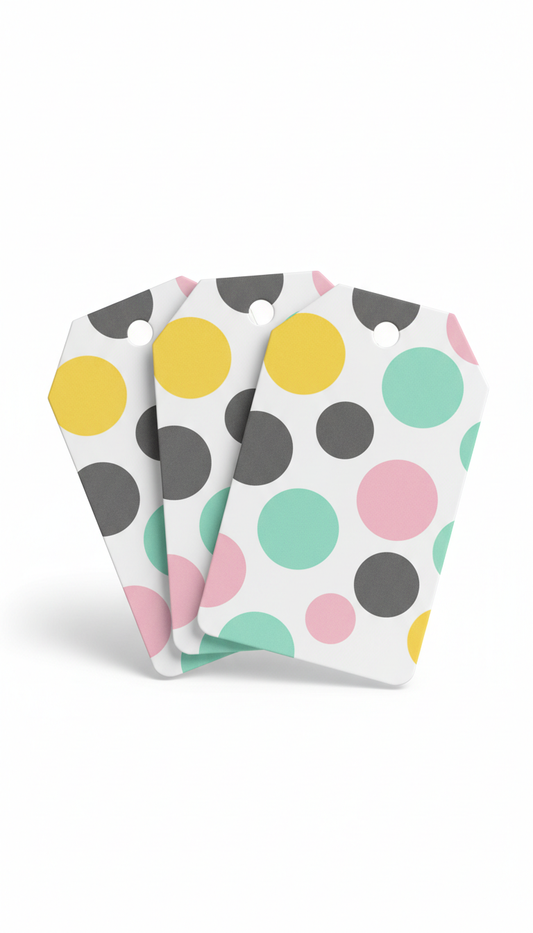 Rainbow Polka Dot Favor Tags