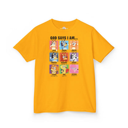 God Says I Am, Bluey - Youth T-Shirt