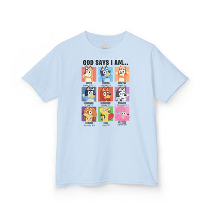 God Says I Am, Bluey - Youth T-Shirt