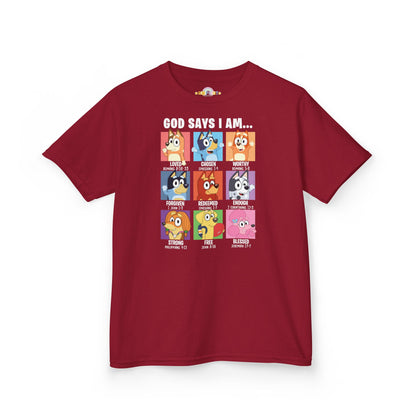 God Says I Am, Bluey - Youth T-Shirt