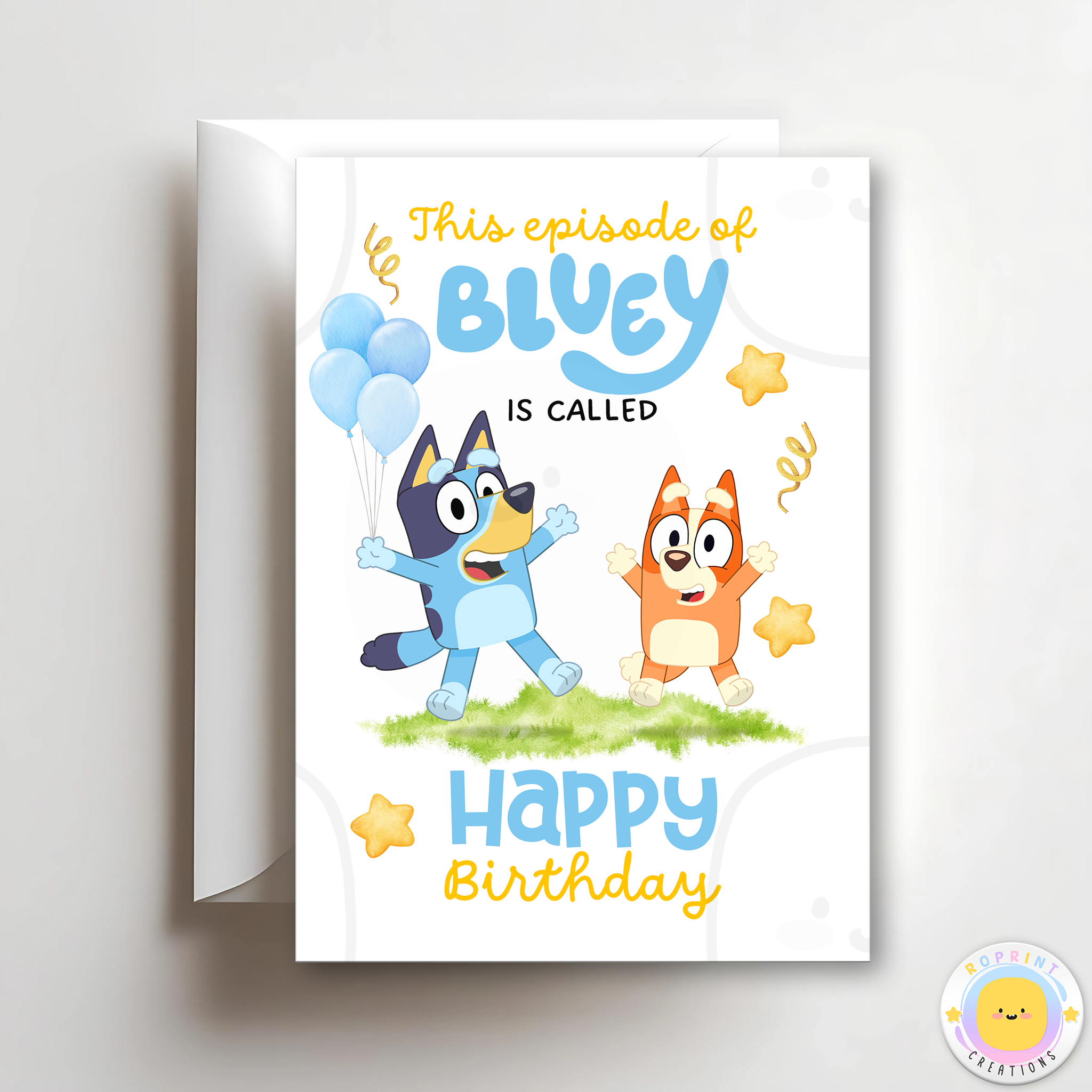 Bluey Birthday Card Bluey Printable Birthday Greeting Card RoPrint