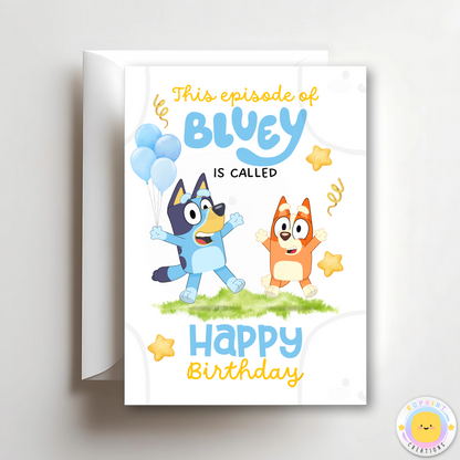 Bluey Birthday Card - Bluey Birthday Greeting Card