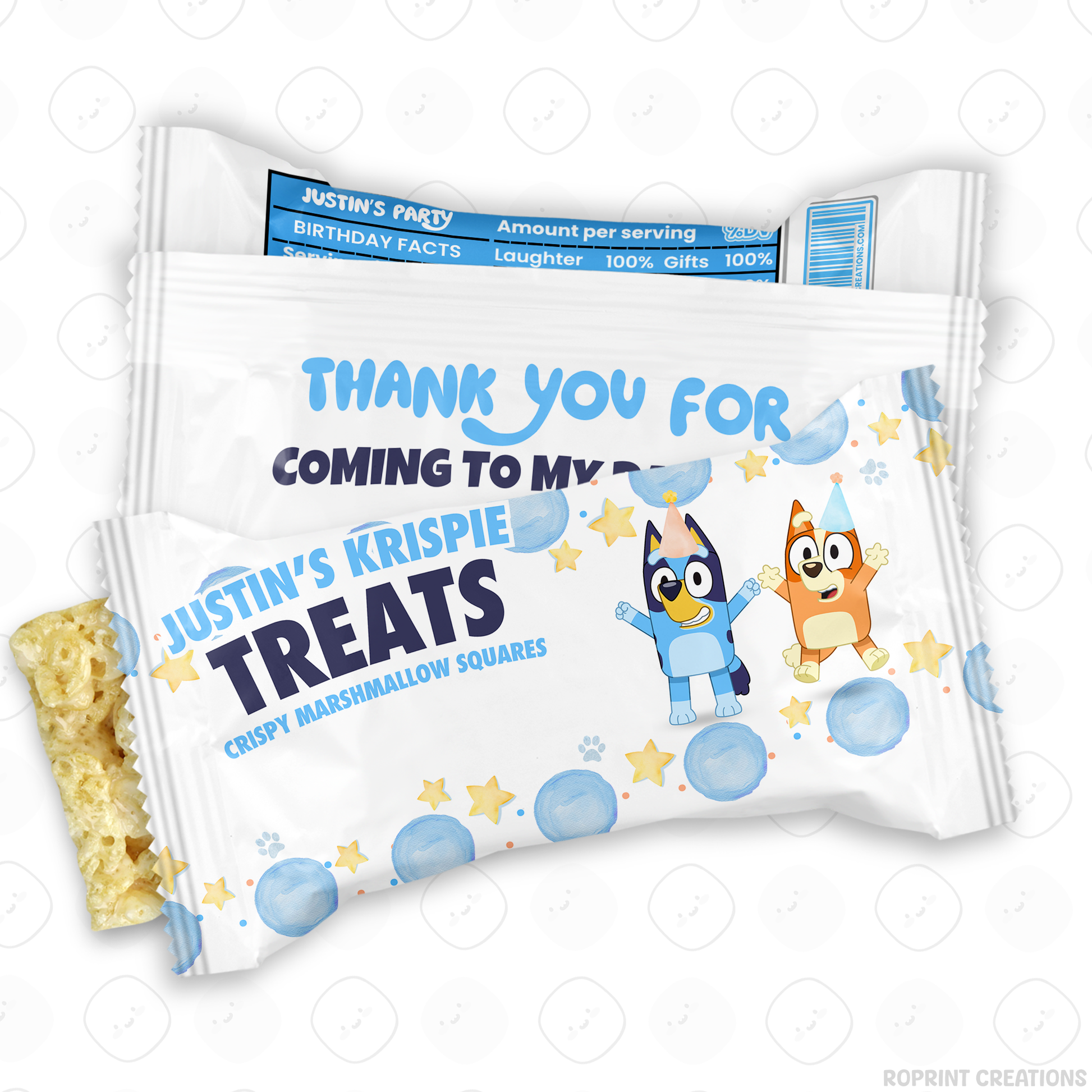 Bluey TWO-EY 2nd birthday party favors, editable Bluey second birthday printable favor template