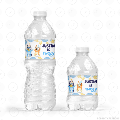 Bluey TWO-EY 2nd birthday party favors, editable Bluey second birthday printable favor template