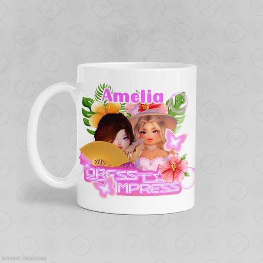 Custom Name Dress to Impress Roblox Mug - Personalized Dress to Impress Coffee Mug, Roblox Mug Gift For Kids
Sip in style with our Personalized Dress to Impress Roblox Mug! Featuring a fun and trendy design inspired by the popular game, this custom coffee mug makes the perfect gift for Roblox-loving kids. Add any name for a one-of-a-kind surprise!