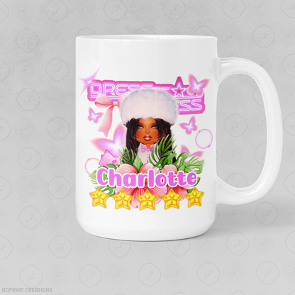 Custom Name Dress to Impress Roblox Mug - Personalized Dress to Impress Coffee Mug, Roblox Mug Gift For Kids
Sip in style with our Personalized Dress to Impress Roblox Mug! Featuring a fun and trendy design inspired by the popular game, this custom coffee mug makes the perfect gift for Roblox-loving kids. Add any name for a one-of-a-kind surprise!