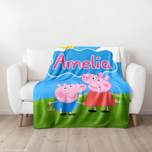 Custom Name Peppa Pig Blanket, Personalized Peppa Pig Blanket, Gift For Kids
Make cuddle time extra special with this personalized Peppa Pig blanket! Featuring your child’s name, it’s the perfect cozy gift for birthdays, holidays, or everyday snuggles.