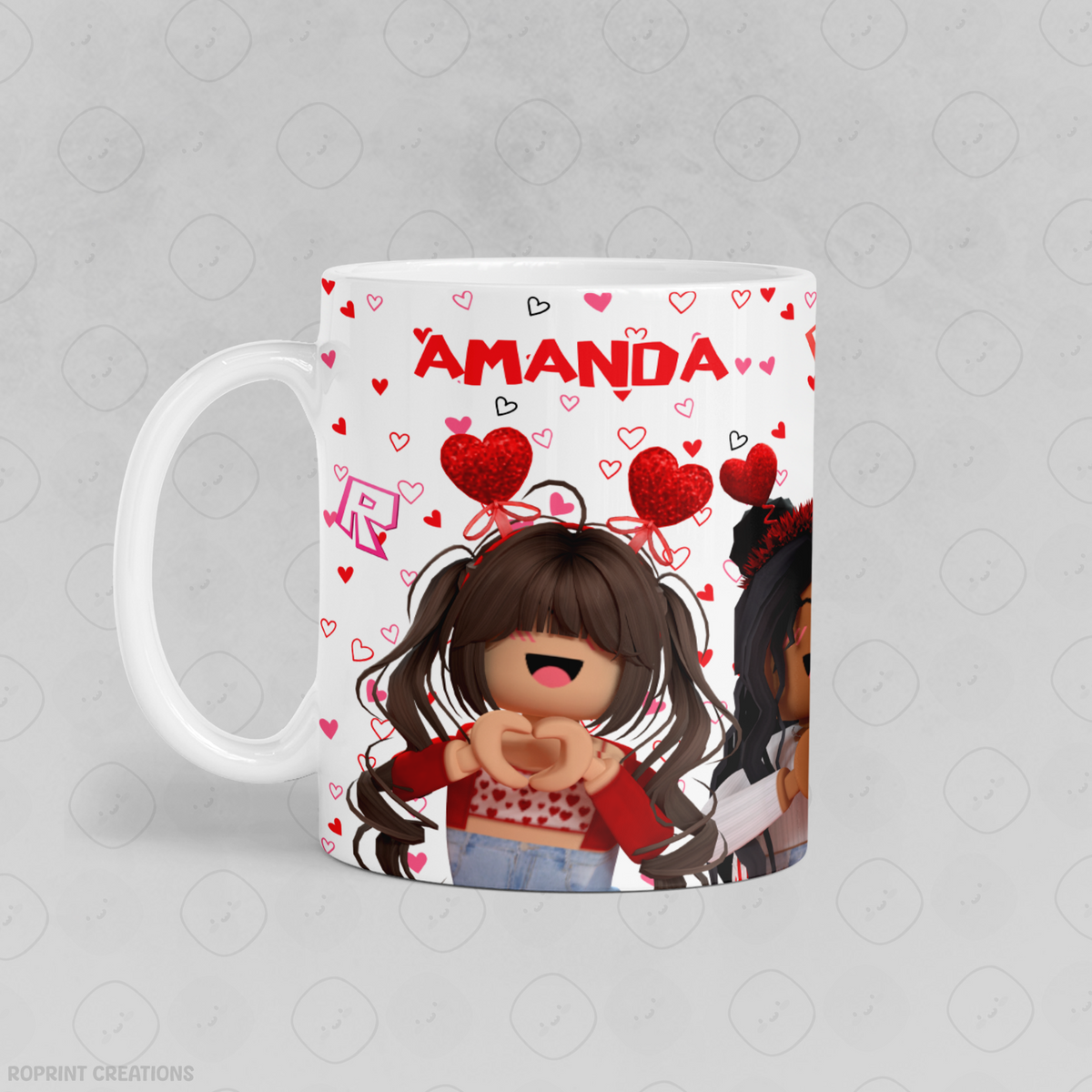 Custom Name Roblox Girls Mug - Personalized Roblox Girls Heart Coffee Mug, Roblox Mug Gift For Kids
Make her smile with a Personalized Roblox Girl Mug! Featuring a cute heart design, this custom coffee mug is perfect for kids and Roblox fans. Add any name for a fun and unique gift she’ll love!