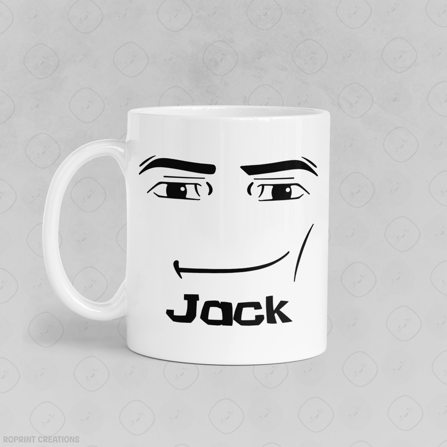 Enjoy your favorite drinks with this Personalized Roblox Man Face Mug! Featuring the classic man face and your custom name, it’s the perfect gift for any Roblox fan.
