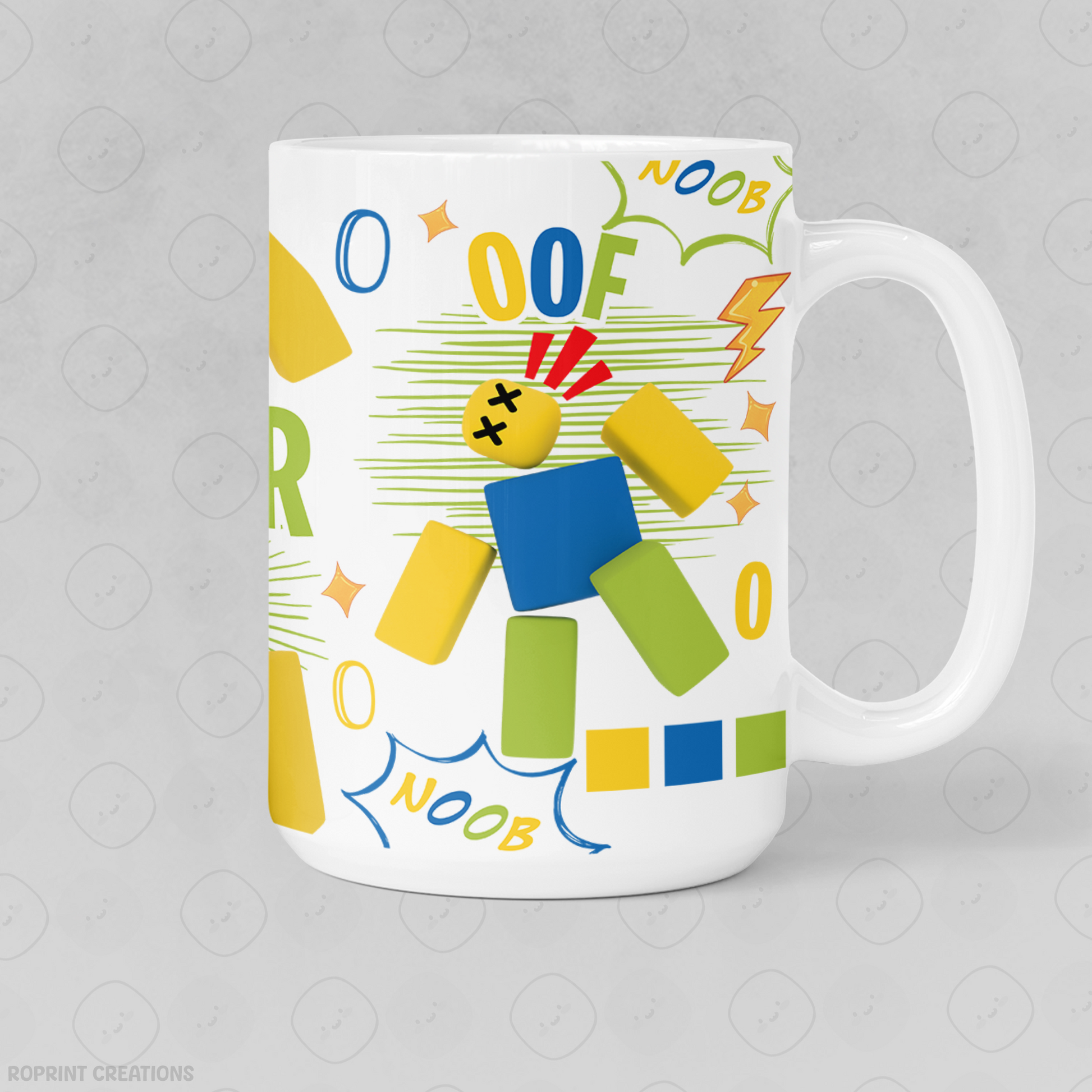 Start every day with a smile with our Personalized Roblox Noob Name Mug! Featuring the classic noob design Roblox fans love, this custom coffee mug makes the perfect gift for gamers of all ages. Add your child’s name for a fun and unique touch they’ll be excited to use!