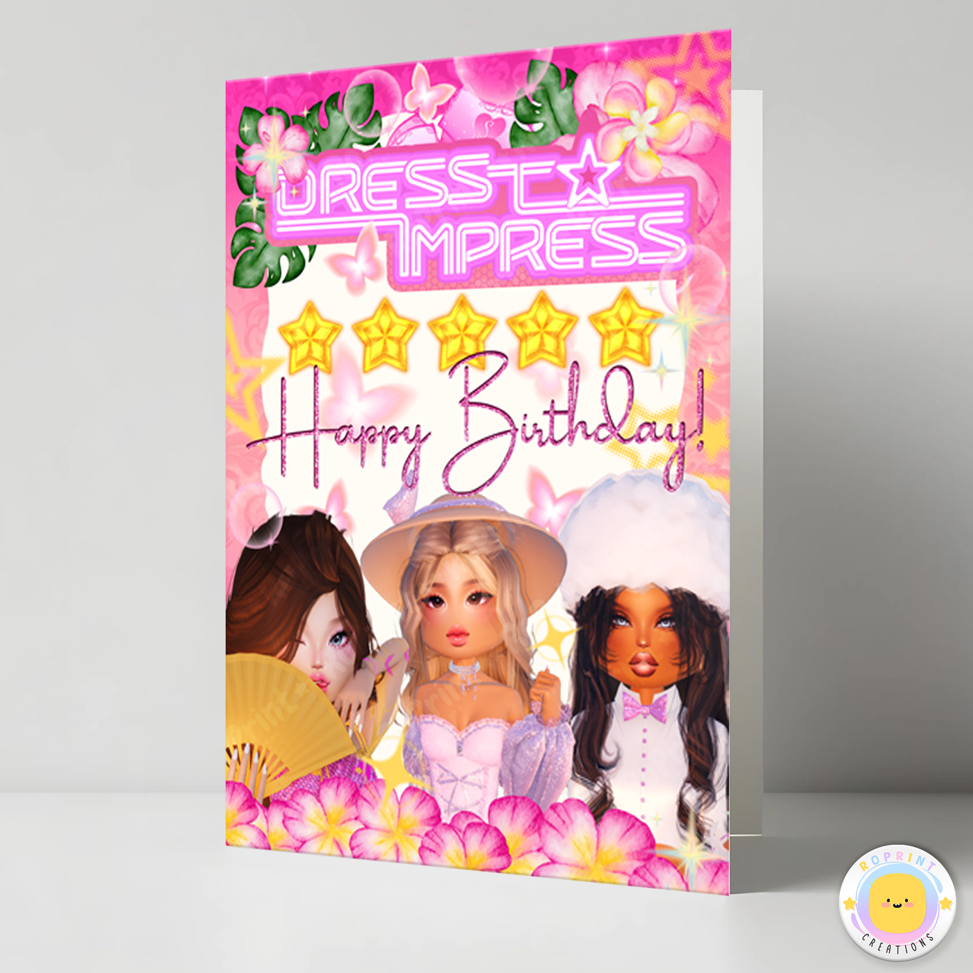 Roblox Dress to Impress Birthday Card - Dress to Impress Roblox Printable Birthday Card. Dress to Impress Roblox Birthday Card – Instant download birthday card with a trendy Roblox theme. Easy to print at home for a quick and fun birthday surprise! Digital file only.